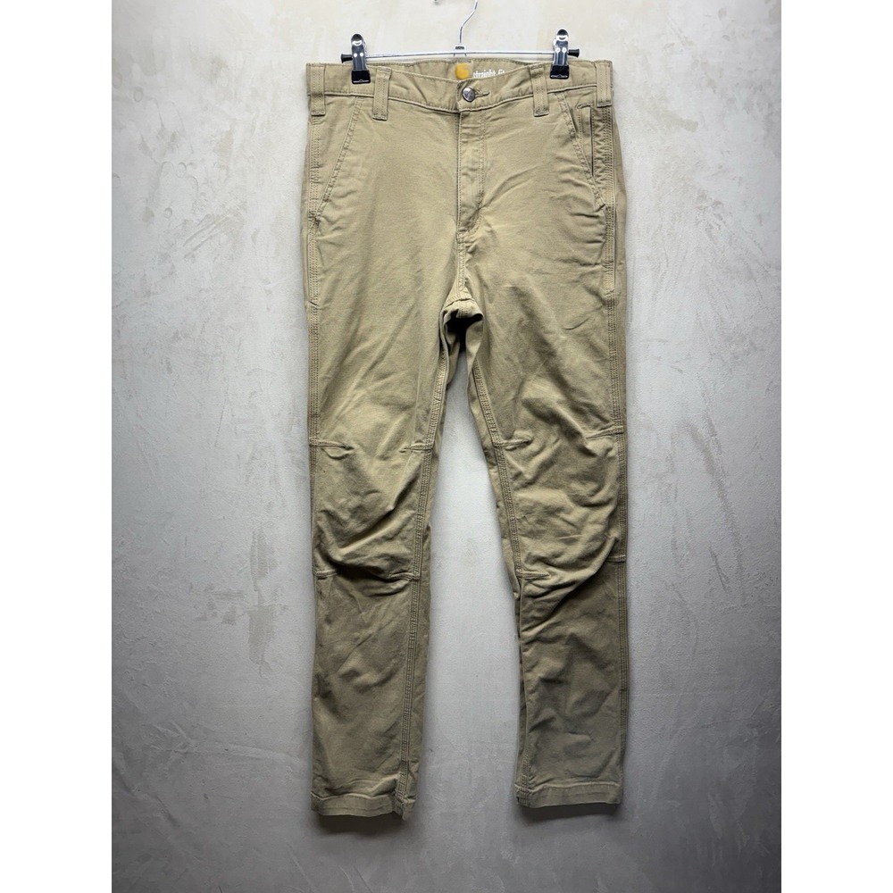 Carhartt Pants Mens 30x32 Rugged Flex Straight Fit Canvas Work Tan 102821-253